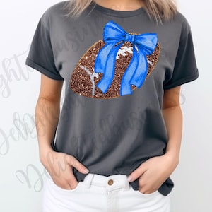 Football Coquette bow png file, baseball png file, Png file download, Sublimation png file, football png design, glitter football png