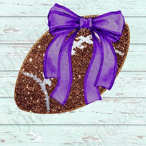 Football Coquette bow png file, baseball png file, Png file download, Sublimation png file, football png design, glitter football png