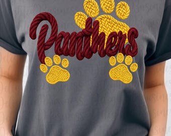 Faux Yarn Panthers png file, mascot png file, panthers pennant png, schools spirit design png, mascot shirt, mascot sticker, png file