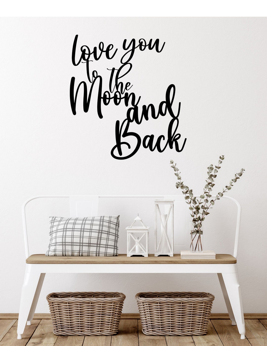 Metal Wall Art Words love You to the Moon and Back Metal Wall Etsy