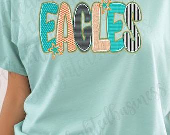 Eagles Mascot PNG, School Spirit Shirt Design, Eagle Sublimation PNG, Sports Team Graphic, Game Day Shirt, Digital Download