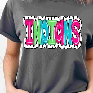 Indians png design for shirt, mascot png file, Designer png design, School mascot png, Game day png, Indians shirt png