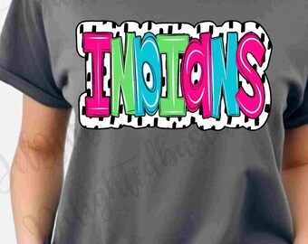 Indians png design for shirt, mascot png file, Designer png design, School mascot png, Game day png, Indians shirt png