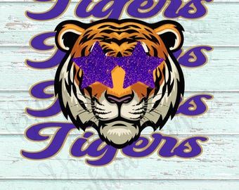 Tigers Mascot PNG, School Spirit Shirt Design, Tiger Sublimation PNG, Sports Team Graphic, Game Day Shirt, Digital Download
