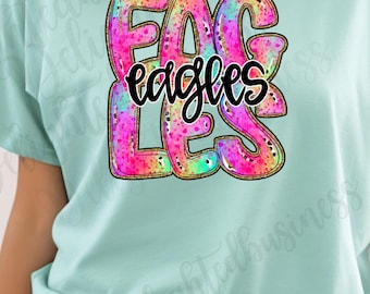 Eagles Mascot PNG, School Spirit Shirt Design, Eagle Sublimation PNG, Sports Team Graphic, Game Day Shirt, Digital Download