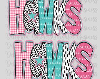 Hawks png design for shirt, mascot png file, Png file download, Sublimation png file, Hawks png shirt, Hawks shirt png