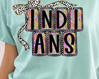 Indians png design for shirt, mascot png file, Designer png design, School mascot png, Game day png, Indians shirt png