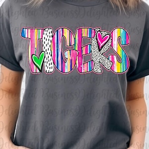 Tigers png design, mascot png file, tigers shirt design, tigers game day shirt, mascot shirt, tigers png file