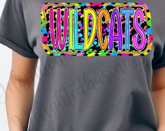 Wildcats Mascot PNG, School Spirit Shirt Design, Wildcats Sublimation PNG, Sports Team Graphic, Game Day Shirt, Digital Download