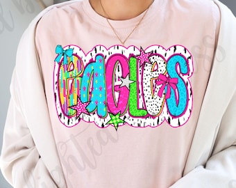 Eagles Mascot PNG, School Spirit Shirt Design, Eagle Sublimation PNG, Sports Team Graphic, Game Day Shirt, Digital Download