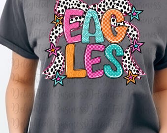 Eagles Mascot PNG, School Spirit Shirt Design, Eagle Sublimation PNG, Sports Team Graphic, Game Day Shirt, Digital Download