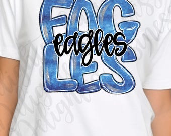 Eagles Mascot PNG, School Spirit Shirt Design, Eagle Sublimation PNG, Sports Team Graphic, Game Day Shirt, Digital Download