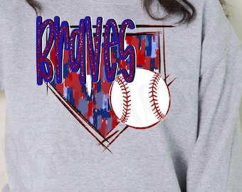 Braves baseball png design for shirt, mascot png file, Png file download, Sublimation png file, Braves game day shirt, Braves shirt png