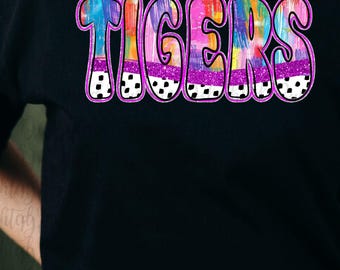 Tigers Mascot PNG, School Spirit Shirt Design, Tiger Sublimation PNG, Sports Team Graphic, Game Day Shirt, Digital Download