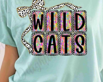 Wildcats Mascot PNG, School Spirit Shirt Design, Wildcats Sublimation PNG, Sports Team Graphic, Game Day Shirt, Digital Download