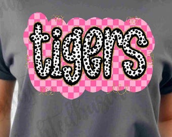 Tigers Mascot PNG, School Spirit Shirt Design, Tiger Sublimation PNG, Sports Team Graphic, Game Day Shirt, Digital Download