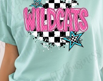 Wildcats Mascot PNG, School Spirit Shirt Design, Wildcats Sublimation PNG, Sports Team Graphic, Game Day Shirt, Digital Download