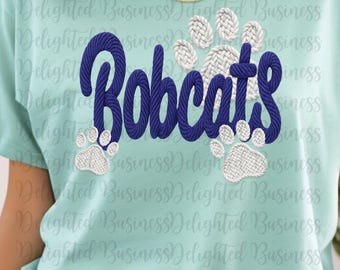Faux Yarn Bobcats png design for shirt, mascot png file, Png file download, Designer png design, Bobcats mascot png, Bobcats shirt png