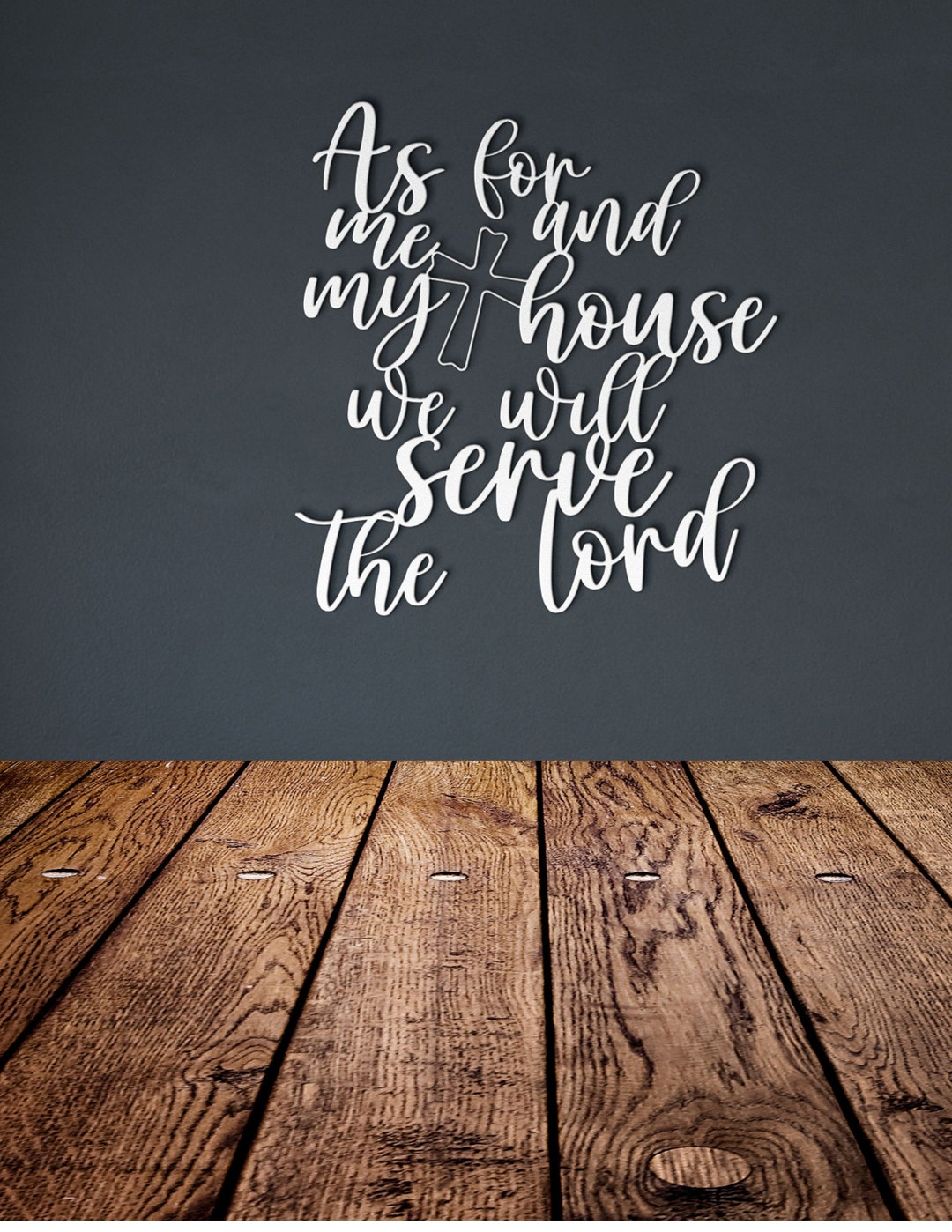 Metal Wall Art Words Me and My House Will Serve the Lord Etsy