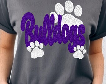 Faux yarn Bulldogs png design for shirt, mascot png file, Png file download, Designer png design, School mascot png, Bulldogs shirt png
