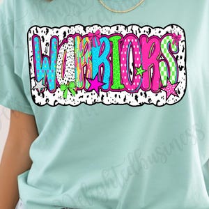Preppy Warriors png design for shirt, mascot png file, Png file download, Sublimation png file, Warriors shirt, Warriors shirt png
