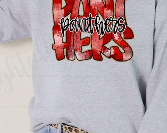 Panthers Mascot PNG, School Spirit Shirt Design, Panther Sublimation PNG, Sports Team Graphic, Game Day Shirt, Digital Download