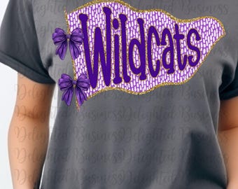 Wildcats Mascot PNG, School Spirit Shirt Design, Wildcats Sublimation PNG, Sports Team Graphic, Game Day Shirt, Digital Download