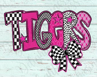 Tigers Mascot PNG, School Spirit Shirt Design, Tiger Sublimation PNG, Sports Team Graphic, Game Day Shirt, Digital Download