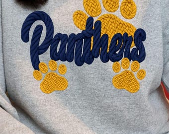 Faux Yarn Panthers png file, mascot png file, panthers pennant png, schools spirit design png, mascot shirt, mascot sticker, png file
