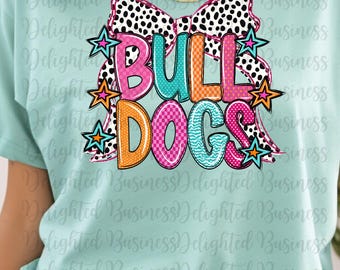 Bulldogs png, bulldogmascotte png, ontwerp schoolgeest, voetbalwedstrijddag shirt png, teammascotte clipart, sublimatie downloaden
