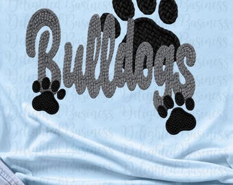 Faux yarn Bulldogs png design for shirt, mascot png file, Png file download, Designer png design, School mascot png, Bulldogs shirt png