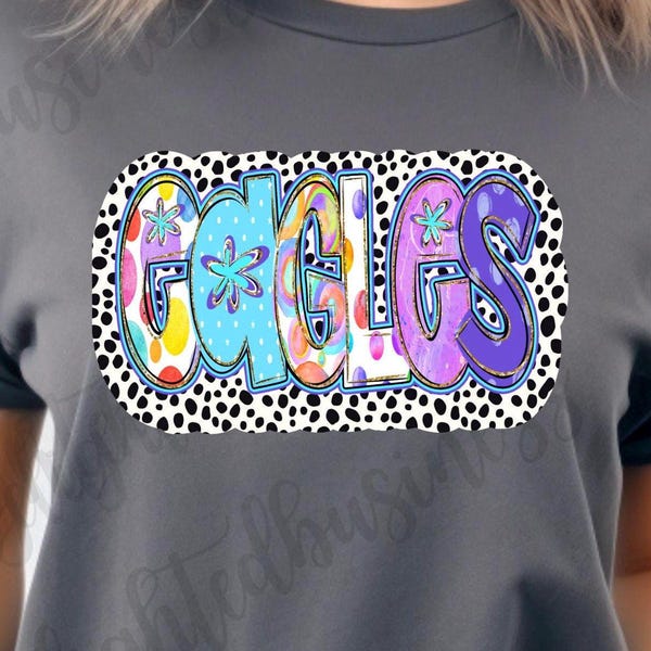 Mascote Eagles PNG, Design para Camiseta de Espírito Escolar, Sublimação de Águia PNG, Arte para Time Esportivo, Camiseta para Dia de Jogo, Download Digital