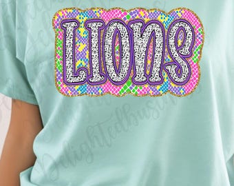 Lions png design for shirt, mascot png file, Png file download, Designer png design, Lions mascot png, Lions shirt png