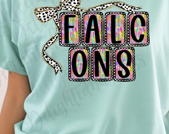 Falcons png design for shirt, mascot png file, Png file download, Sublimation png file, Falcons shirt, Falcons shirt png