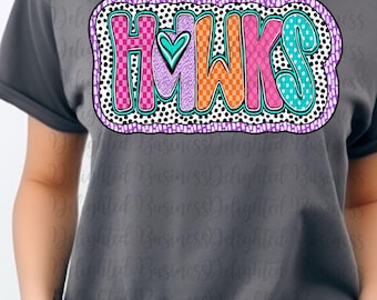 Hawks png design for shirt, mascot png file, Png file download, Sublimation png file, Hawks png shirt, Hawks shirt png