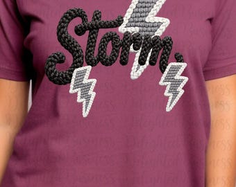 Faux yarn Storm png design for shirt, faux crochet mascot png file, Png file download, faux yarn Sublimation png file, Storm shirt png