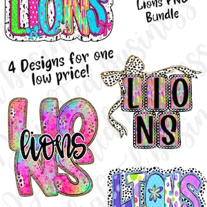 Bundle of Lions png file, mascot png file, Preppy Lions Png design, mascot shirt, mascot png design, Lions shirt design bundle