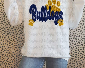 Faux yarn Bulldogs png design for shirt, mascot png file, Png file download, Designer png design, School mascot png, Bulldogs shirt png