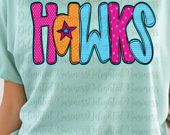 Hawks png design for shirt, mascot png file, Png file download, Sublimation png file, Hawks png shirt, Hawks shirt png