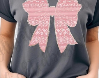 Pink lace bow png, Pink Floral Coquette bow png file, blue white bow png file, Png file download, bow png design
