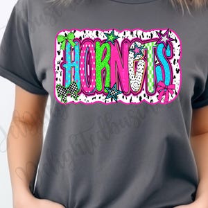 Preppy Hornets png design for shirt, mascot png file, Png file download, Sublimation png file, Hornets shirt, Hornets shirt png