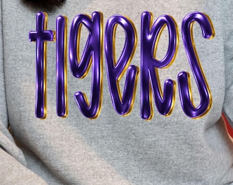 Metallic Tigers png design, mascot png file, tigers shirt design, tigers game day shirt, mascot shirt, tigers png file