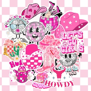 Cowgirl Sticker Packbundle of Disco Cowgirl Vinyl Stickersdisco