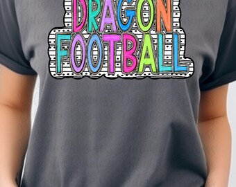 Drakenvoetbalshirt png schoolgeest png game day png digitale download