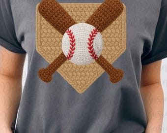 Faux yarn baseball,, Faux crochet baseball png file, Png file download, Sublimation png file, baseball png design, baseball png