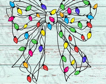 Coquette Christmas lights bow Png file, Christmas Sublimation, Png file download, Sublimation png file, Christmas shirt, Christmas png