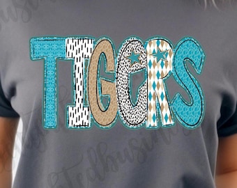 Tigers Mascot PNG, School Spirit Shirt Design, Tiger Sublimation PNG, Sports Team Graphic, Game Day Shirt, Digital Download