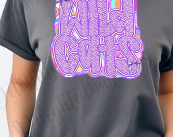 Wildcats Mascot PNG, School Spirit Shirt Design, Wildcats Sublimation PNG, Sports Team Graphic, Game Day Shirt, Digital Download