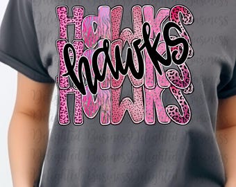 Hawks png design for shirt, mascot png file, Png file download, Sublimation png file, Hawks png shirt, Hawks shirt png