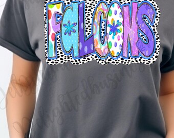 Falcons png design for shirt, mascot png file, Png file download, Sublimation png file, Falcons shirt, Falcons shirt png